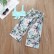 Summer small girls sand beach seaside zippe pants wrapped chest hood suit print printing tape girl two-piece set