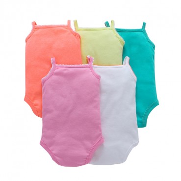 INS explosion models new summer baby girl sling sleeveless candy color haha ​​clothing set 5 five-piece suit