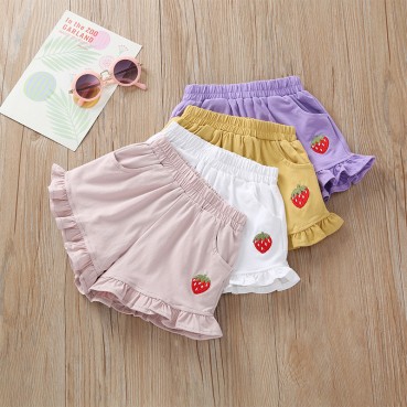 [Woven] Sino-child girls summer season lotus short pants candy color hot pants casual childrens trousers factory spot