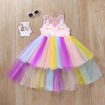 [Woven] new summer princess Chinese childrens childrens clothing color sleeveless dress childrens skirt