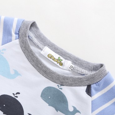 Childrens clothing hot batch boys sweater set mens baby casual three-piece cute whale set