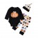 Childrens clothing children Halloween pumpkin set infant childrens long-sleeved trousers hat three-piece set