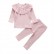 Baby girls set spring and autumn solid collar collar minimalist fashion top trousers 2 packs