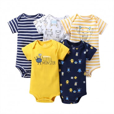 Baby bag fart, five-piece short sleeve, Foshan childrens wear new summer triangle hanie baby romper