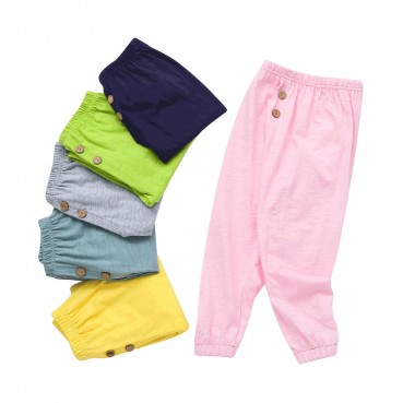 [Knitting] Summer childrens cotton aquarium anti-mosquito pants children trousers candy color simple fashion