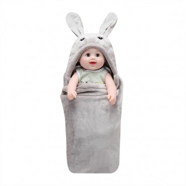 Baby hugged by newborn bag plush new birth spring and autumn winter plus thick hollow blanket 襁褓 quilt baby