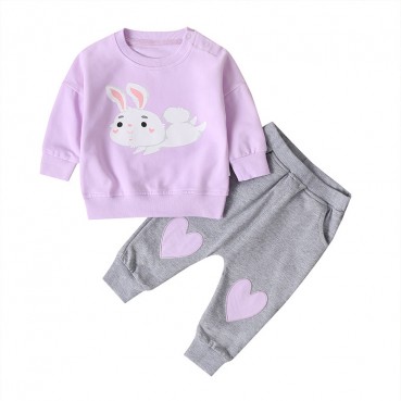 [Knitting] baby young children cute cartoon round collar sweater two-piece men and women baby sweatshirt suit