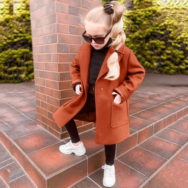 [Knit] spot spring and autumn childrens wool coat long-sleeved suit collar coat fashion wild to protect hot sale