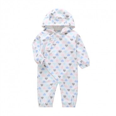 Autumn new thickened hooded hooded hooded ha rape men and women baby baby child dressing romper