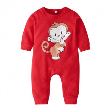 Spot baby tosh cartoon fashion long-sleeved baby cotton climbing clothes out of the spring, autumn hot sale