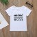 New children boss letters summer short-sleeved T-shirt male circular tarth