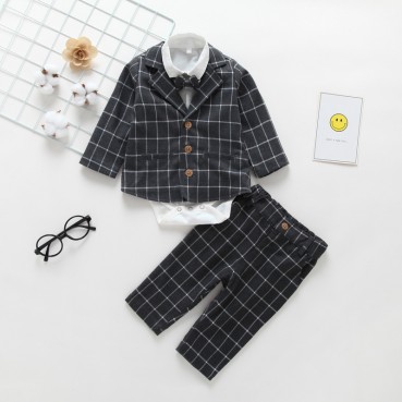 Childrens autumn mens baby suit set new 0-3 years old foreign handsome childrens clothing baby clothes dress tide