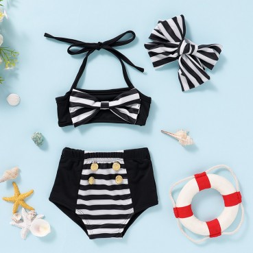 New baby girl child bikini swimwear suit summer haeding split swimming supplies