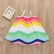 [Woven] girls sling dress summer loose rainbow color sleeveless long section childrens skirt A-single skirt wholesale