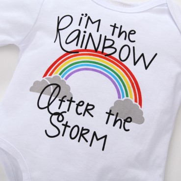 INS autumn and winter childrens clothing wholesale infant men and women childrens letter rainbow long-sleeved