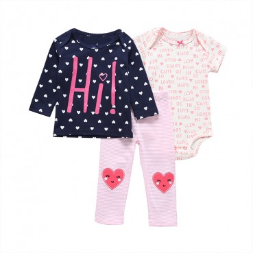 [Woven] Spot Spring and Autumn European and American baby girls suit trousers long-sleeved three-piece childrens