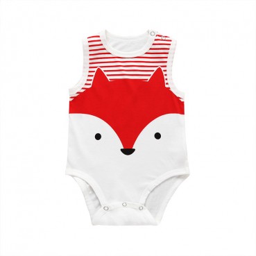 Summer new baby triangle hanie baby sleeveless cartoon print small animal models childrens romper