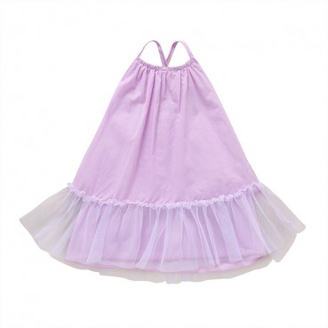 [Woven] Summer European and American girls dress skirt baby childrens candy color solid color fashion ceiling skirt A