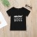 New children boss letters summer short-sleeved T-shirt male circular tarth