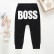 Childrens black Harlan long pants mens boss letters meat manufacturers hot sale