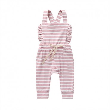 Spot summer European and American baby girl girls striped strap connecting sleeveless romper manufacturers hot batch