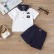 New European and American fashion boysmen clothing kits children polo shirt short pants two-piece simple summer