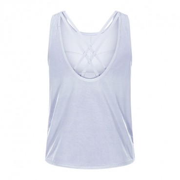 2021 new loose breathable U-shaped blouse two-in-one cross-like backrest anti-shock sports bra