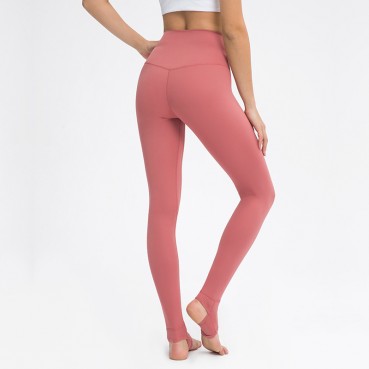 2021 new high waist hip yoga pants female solid color slim slim dance sports stepping foot trousers