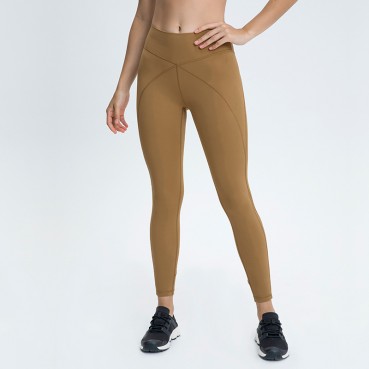 New front flight features XY stitching yoga pants elastic high waist hip fitness small feet nine pants spring and