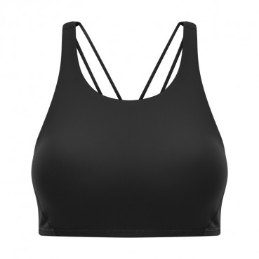 2021 new open back cross-belt sports bra skin-friendly bare feel round neck sports clothes women autumn and winter