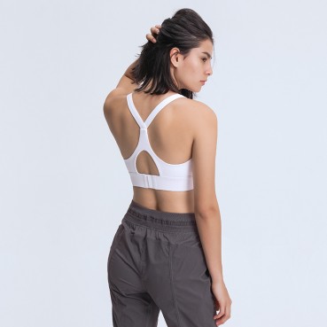 New three-row buckle adjustable sports bra cross-open hollow beauty back sports clothes women autumn and winter