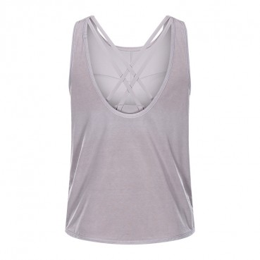 2021 new loose breathable U-shaped blouse two-in-one cross-like backrest anti-shock sports bra