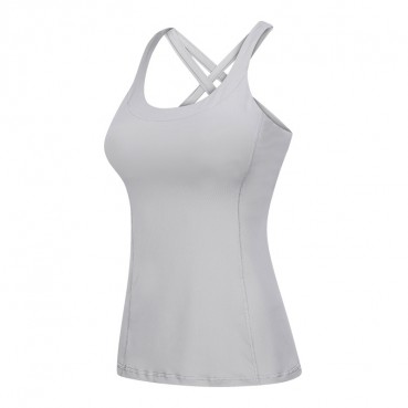 2021 spring and summer new u-type collar yoga vest female cross-woven widening under the chest mat fitness top