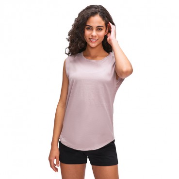 2021 Summer new cotton round neck sleeveless T-shirt female quick-drying breathable loose running exercise long