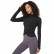 New autumn yoga long sleeve female high collar slim slim high elastic solid color pinup yoga top