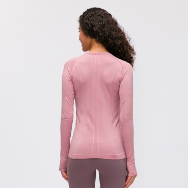 2021 new ladies long sleeve round neck sports T-shirt running fitness top dressing breathable yoga long sleeve