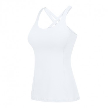 2021 spring and summer new u-type collar yoga vest female cross-woven widening under the chest mat fitness top