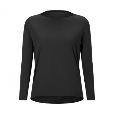 New double-sided naked bloating long sleeve female slim breathable simple European and American women training fitness