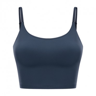 2021 new grinding naked half cut out yoga clothing with chest pad classic card buckle beauty back tape yoga vest