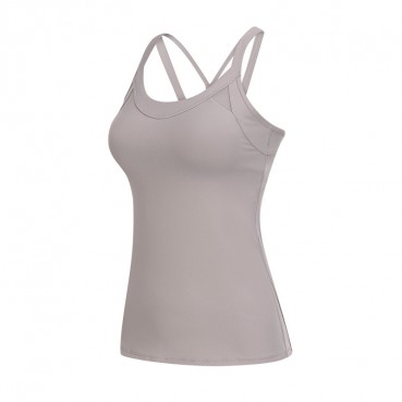 Autumn and winter new professional yoga vest female with chest pad hollow cross-like back speed dry breatha life