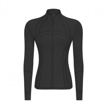 Autumn and winter new yoga sport jacket female nylon elastic zipper run yoga long sleeve shirt