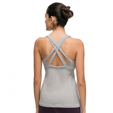 2021 spring and summer new u-type collar yoga vest female cross-woven widening under the chest mat fitness top