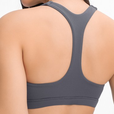 2021 Spring and Summer New Sexy V-neck sports bra gathered breathable Y words beautiful back solid color sports