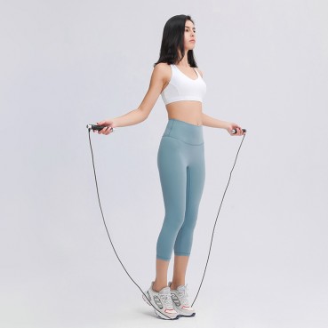 Spring and summer new non-angle launched naked yoga seven pants high waist hip slim slimming sports fitness trousers