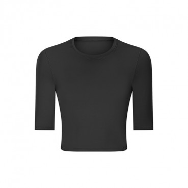 2021 spring and summer new product slim thin short sports fitness middle sleeves Europe and the United States simple