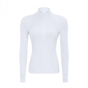 Autumn and winter new yoga sport jacket female nylon elastic zipper run yoga long sleeve shirt