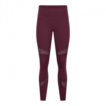 2021 autumn new splicing mesh yarn yoga pants female naked body grinding quick-drying running sports nine pants