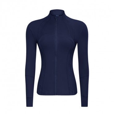 Autumn and winter new yoga sport jacket female nylon elastic zipper run yoga long sleeve shirt