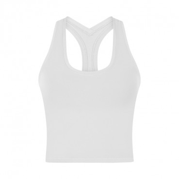 2021 spring and summer new short pure color yoga vest female sense Y words beautiful back moisture wick yoga clothing