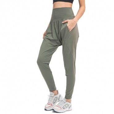 Summer new outdoor sports running fitness yoga pants thin casual elastic nine points harem radish pants female